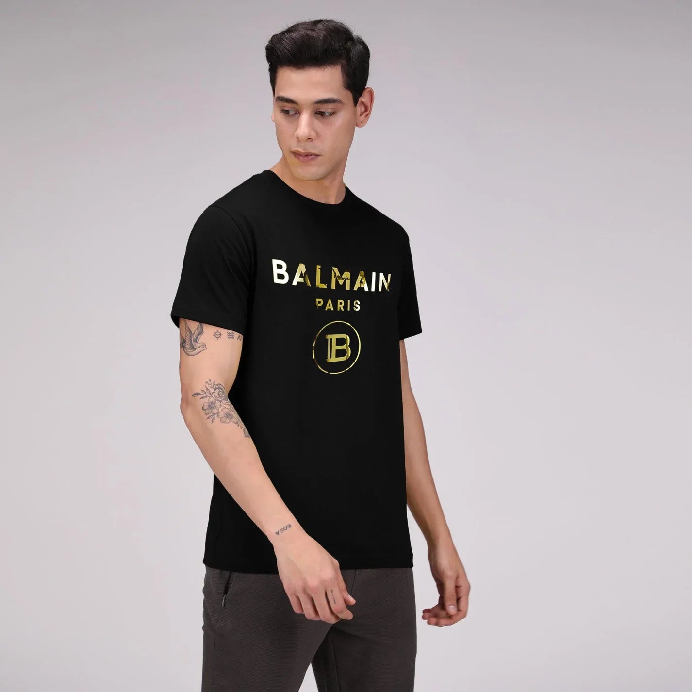 Men’s Imported Reflective Print T-Shirt (BLFG)